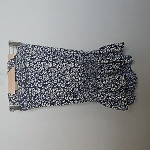 Floral navy blue halter top
